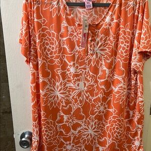 Orange Floral Women's Top
